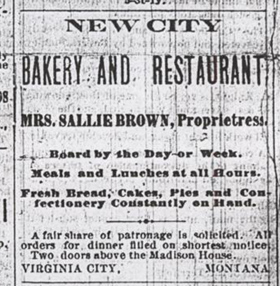 Virginia City Bakery and Salon Historic Advertisement