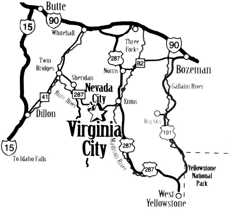 Map to Virginia City